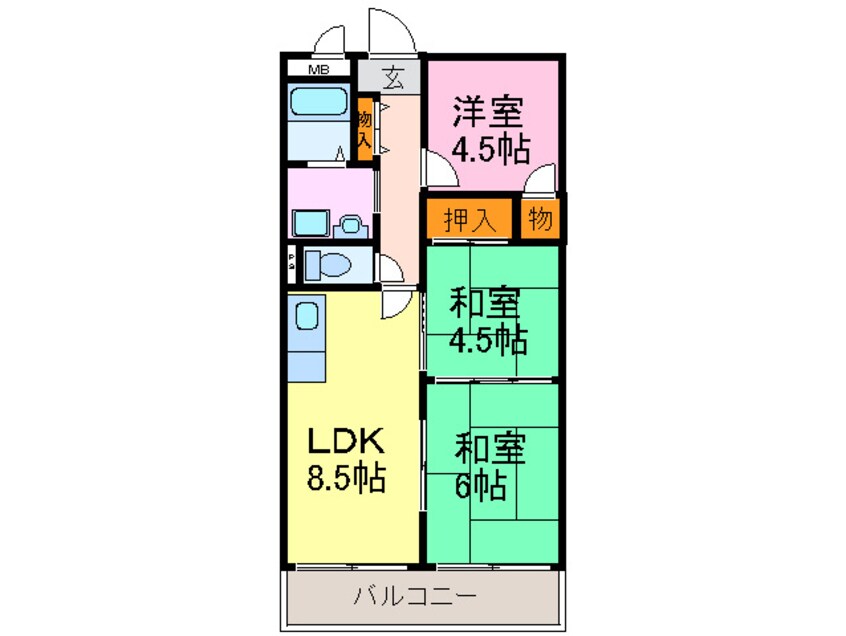 間取図 ヒシヒラリバーハイツ