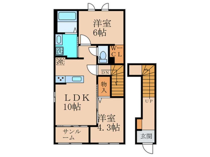 間取図 仮)若江北町２丁目Ｂ棟