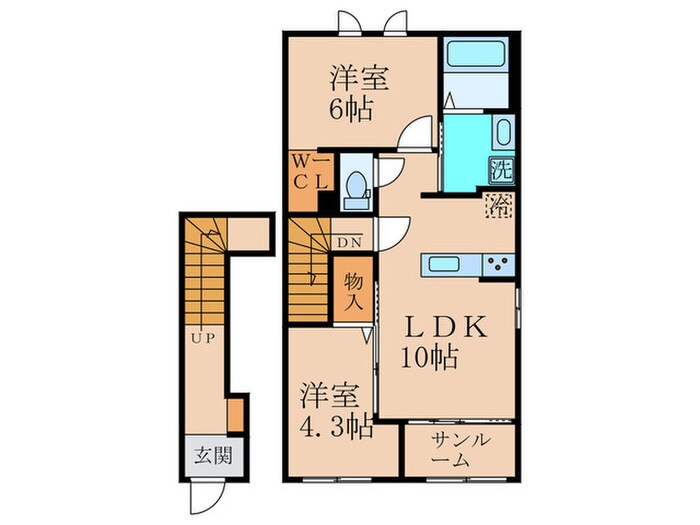 間取り図 仮)若江北町２丁目Ｂ棟