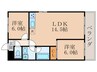 第36長栄ガーデンハイツヤマキ 2LDKの間取り