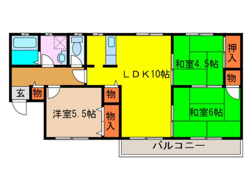 間取図 Ｔ.メゾンクレ－ルⅡ