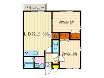 間取図 デファーンドル長岡京