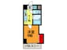 CITY SPIRE布施 1Kの間取り