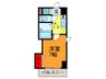 CITY SPIRE布施 1Kの間取り