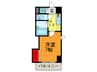 CITY SPIRE布施 1Kの間取り