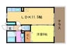リバ－サイド桂川Ｂ 1LDKの間取り