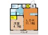 アライブ楠葉 1LDKの間取り