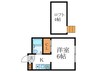ソレイユ北白川 1Kの間取り