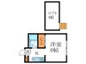 ソレイユ北白川 1Kの間取り