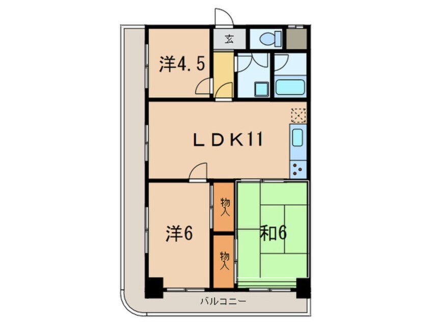 間取図 パレルミエ－ル岡本