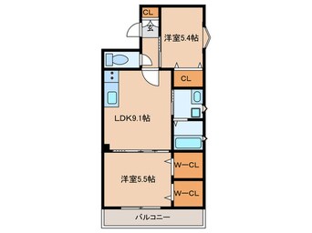 間取図 ラモーナ北条Ⅱ