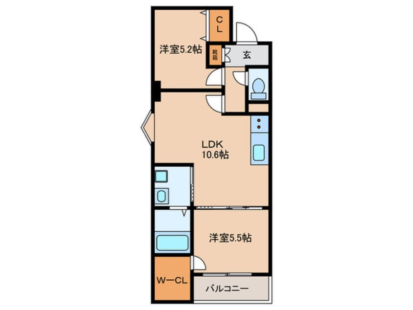 間取図 ラモーナ北条Ⅱ