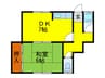 緑荘 1DKの間取り