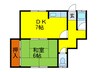 緑荘 1DKの間取り