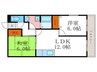 マンションパレス金ヶ原 2LDKの間取り