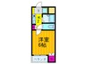 メモリ－ハイツ 1Kの間取り