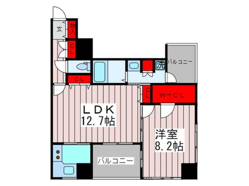 間取図 アルグラッド・ザ・タワ－心斎橋