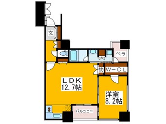 間取図 アルグラッド・ザ・タワ－心斎橋