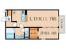 シュ－ペリア 1LDKの間取り