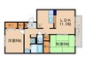 フレマリール林 2LDKの間取り