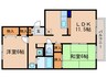 フレマリール林 2LDKの間取り