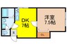 サンピアハイツⅥ 1DKの間取り