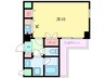 Ｐｅｒｌｅ芦屋 1Rの間取り