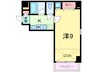 Ｐｅｒｌｅ芦屋 1Kの間取り