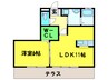 シャイニ－パ－ク 1LDKの間取り