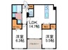 仮）Claris西院A棟 2LDKの間取り