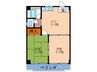 サンシャイン三津屋 2DKの間取り