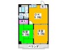 サンシャイン三津屋 2DKの間取り
