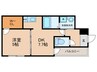 フジパレス中野 1DKの間取り