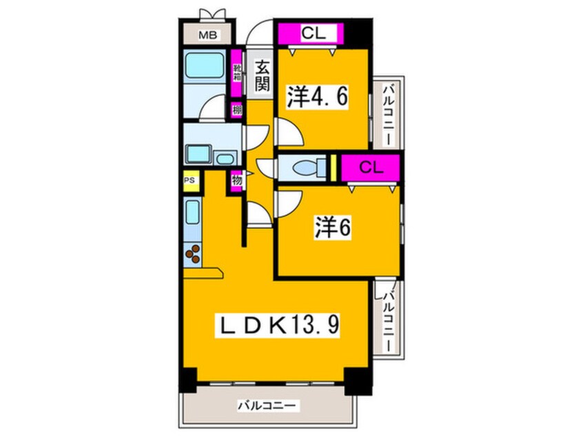 間取図 プライムハイツ南花田