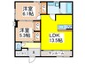 ＬＡＲＧＯ　ＥＢＩＳＵ 2LDKの間取り
