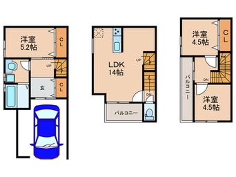 間取図 KJ　HOUSE　枇杷庄