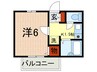 シャルムN 1Kの間取り