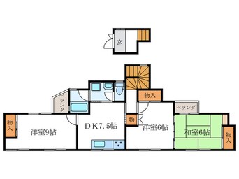 間取図 松ヶ崎河原田町貸家　2階