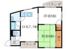 シャンブル・ド桂 2DKの間取り