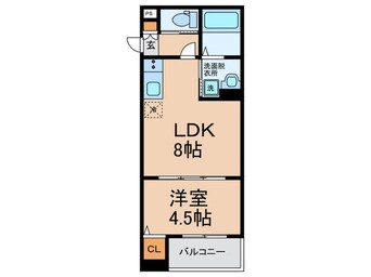 間取図 ＣＲＡＳＴＩＮＥ大蓮北４丁目Ｃ