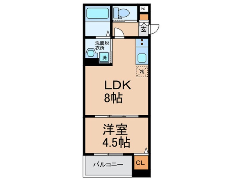 間取図 ＣＲＡＳＴＩＮＥ大蓮北４丁目Ｃ