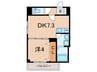 Solitaire　Ashiya　Nishi 1DKの間取り