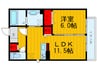 Sejour紺屋 1LDKの間取り