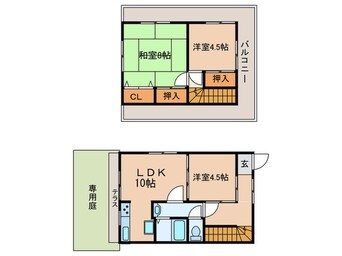 間取図 旭丘2丁目貸家