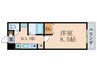 グラフィーネ草津野路東 1Kの間取り