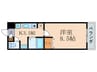グラフィーネ草津野路東 1Kの間取り