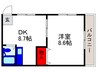スタジオ・ラ・マンタ曽根 1DKの間取り
