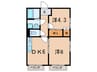 メイプル門戸 2DKの間取り