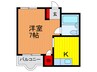 イ－ストパレス大日 1Kの間取り