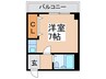 永田マンション 1Rの間取り